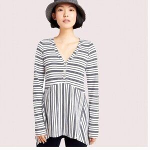 Maeve Anthropologie Eliza Henley Striped Babydoll Tunic